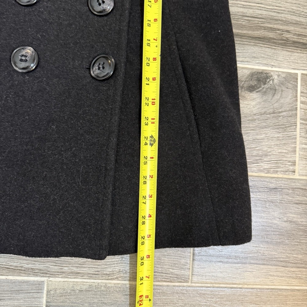 London Fog Women's Wool Blend Double Breasted Pea Coat Dark Grey L Classic - Picture 11 of 12